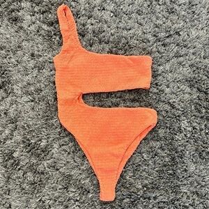 Naked Wardrobe coral One Piece Swimsuit size XL